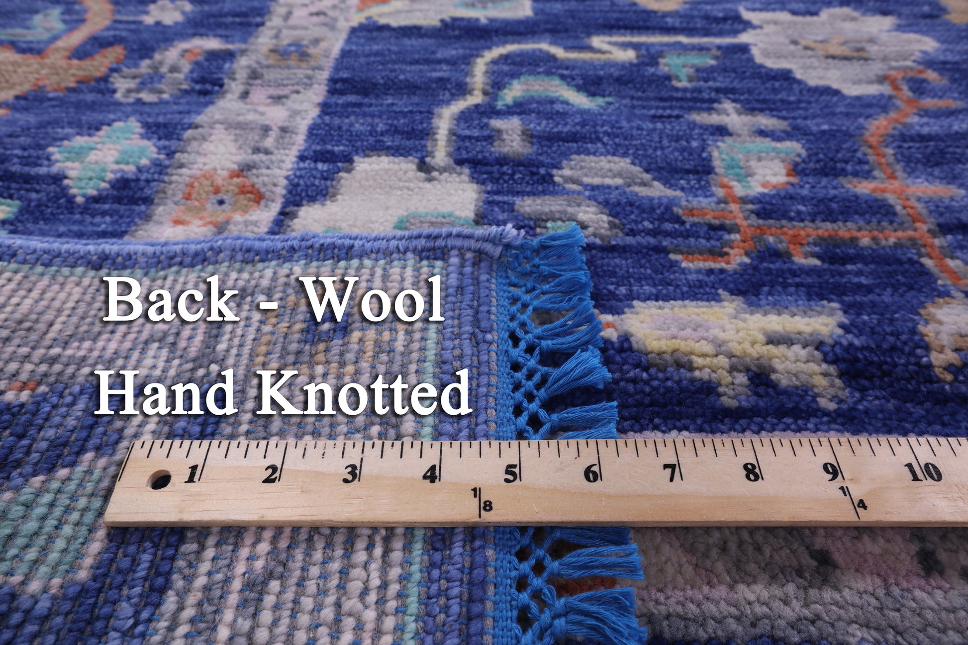 Blue Turkish Oushak Handmade Wool Rug - 8' 0" X 10' 6" - Golden Nile