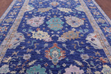 Blue Turkish Oushak Hand Knotted Wool Rug - 8' 11" X 12' 7" - Golden Nile