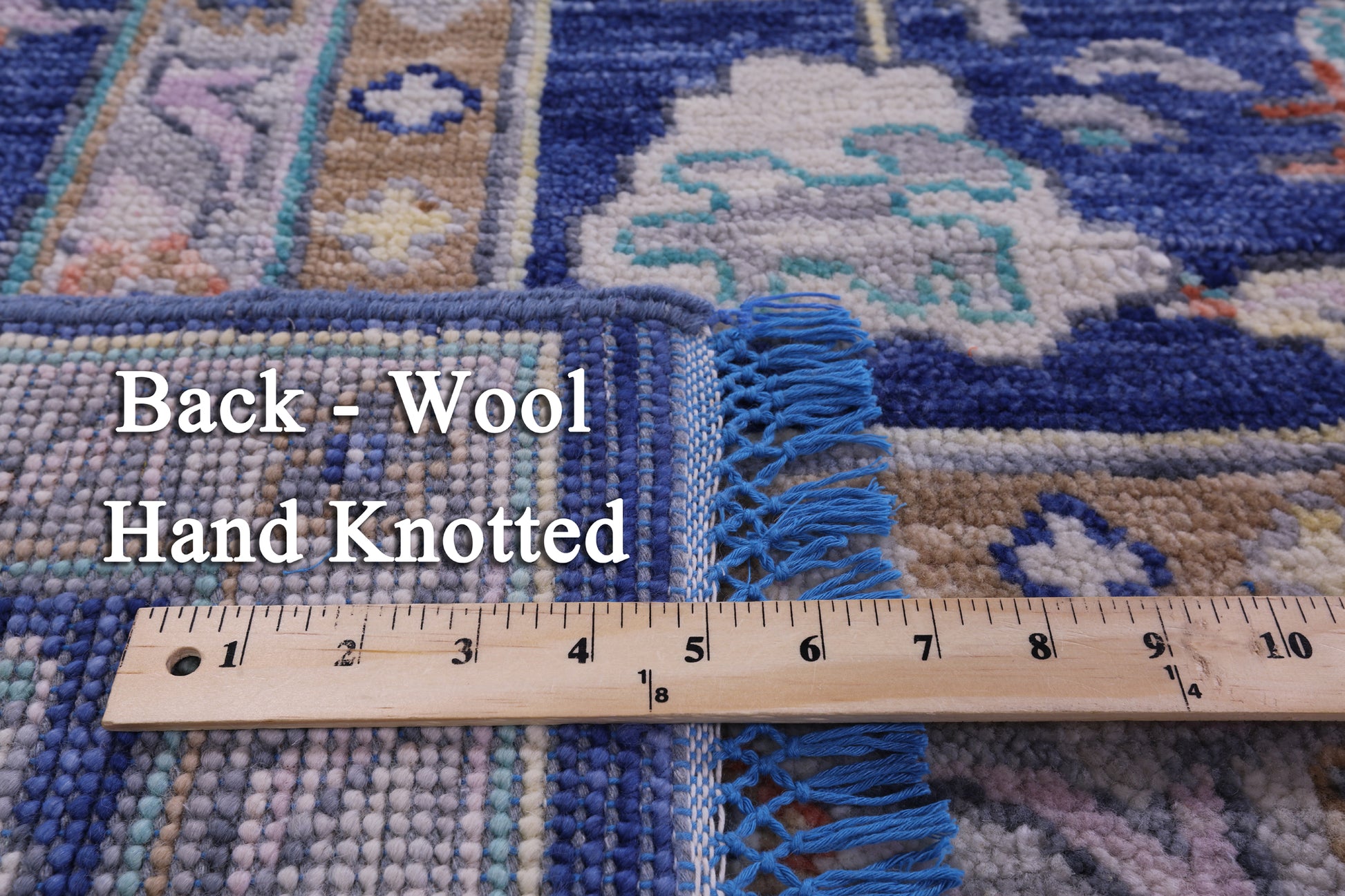 Blue Turkish Oushak Hand Knotted Wool Rug - 8' 11" X 12' 7" - Golden Nile