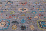 Grey Square Turkish Oushak Hand Knotted Wool Rug - 9' 0" X 9' 0" - Golden Nile