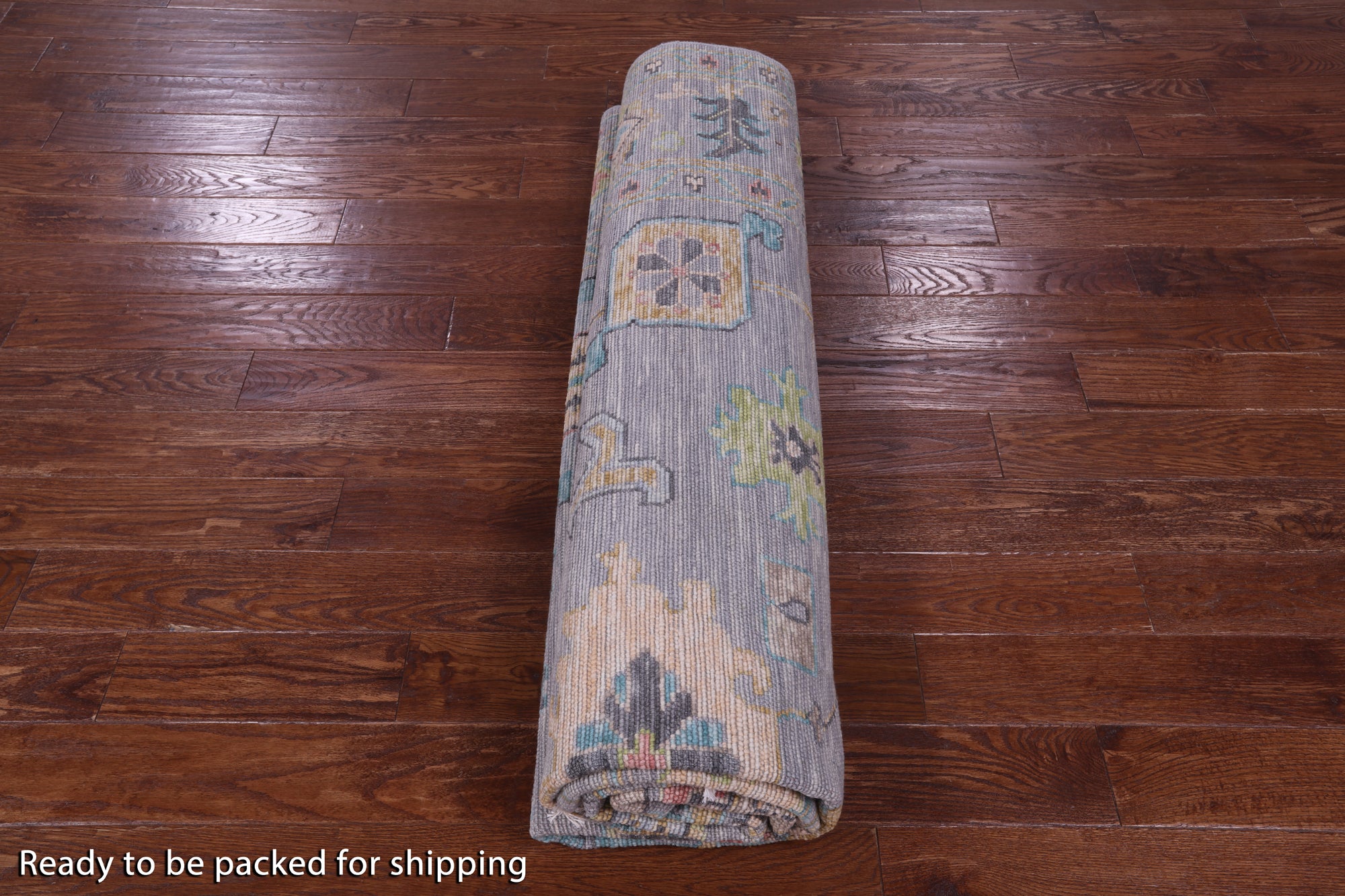Grey Square Turkish Oushak Hand Knotted Wool Rug - 9' 0" X 9' 0" - Golden Nile