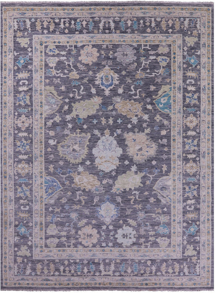 Grey Turkish Oushak Hand Knotted Wool Rug - 10' 2" X 13' 10" - Golden Nile
