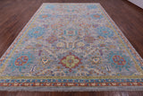 Grey Turkish Oushak Hand Knotted Wool Rug - 10' 2" X 14' 1" - Golden Nile