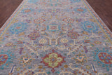 Grey Turkish Oushak Hand Knotted Wool Rug - 10' 2" X 14' 1" - Golden Nile