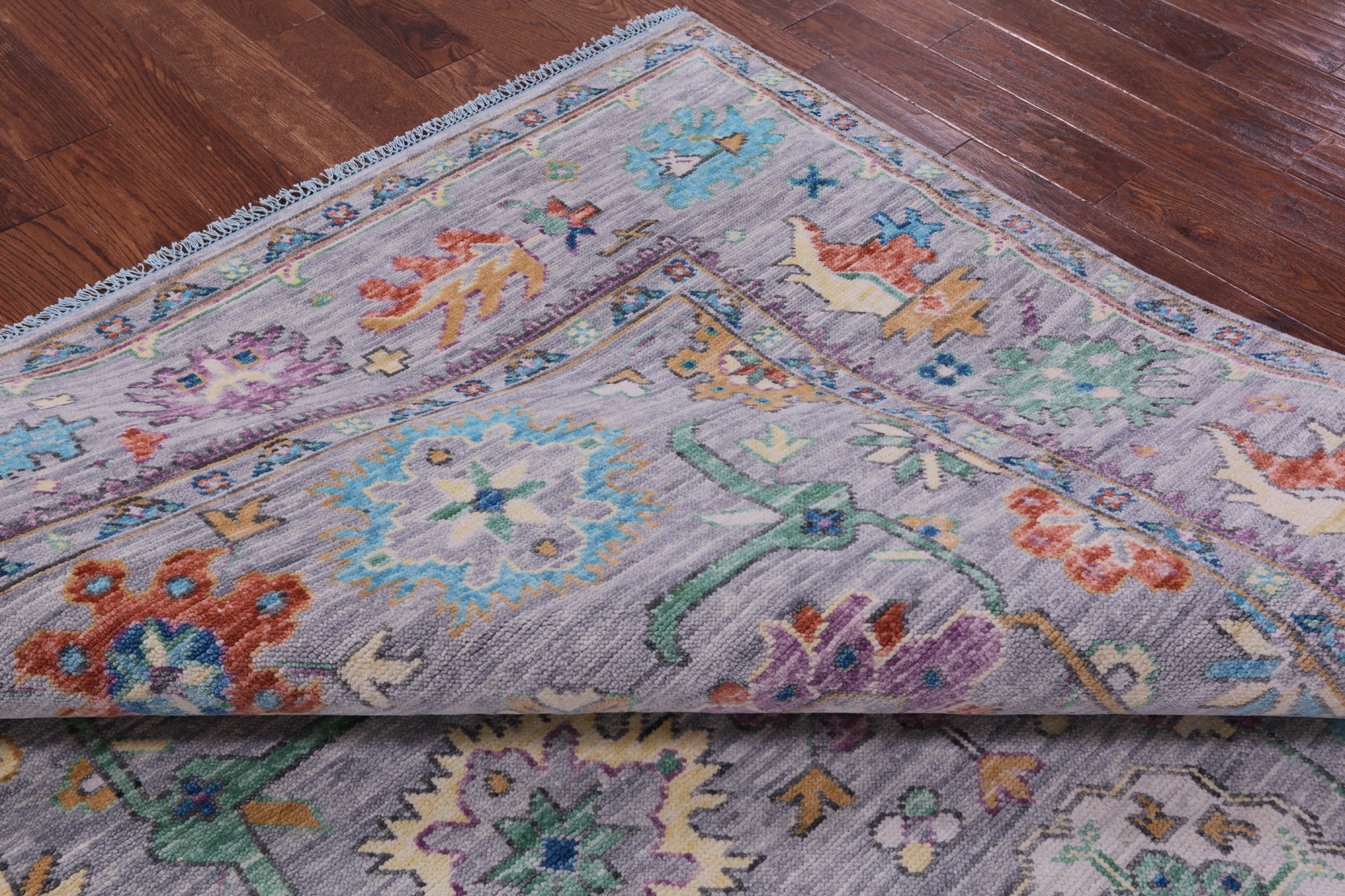 Grey Turkish Oushak Hand Knotted Wool Rug - 7' 11" X 10' 0" - Golden Nile