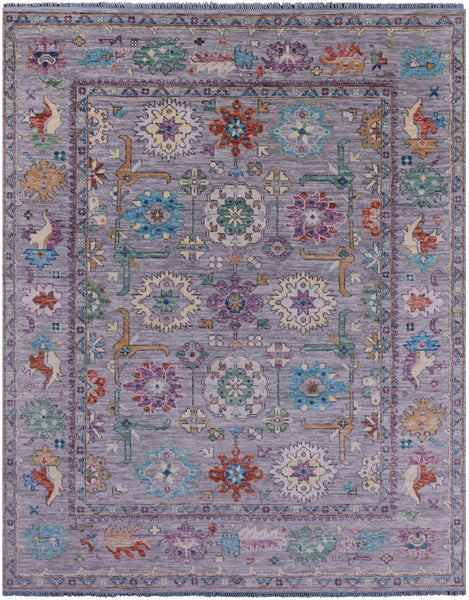 Grey Turkish Oushak Hand Knotted Wool Rug - 7' 11" X 10' 0" - Golden Nile