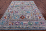 Grey Turkish Oushak Hand Knotted Wool Rug - 7' 11" X 10' 0" - Golden Nile