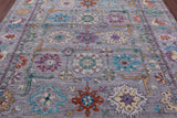 Grey Turkish Oushak Hand Knotted Wool Rug - 7' 11" X 10' 0" - Golden Nile