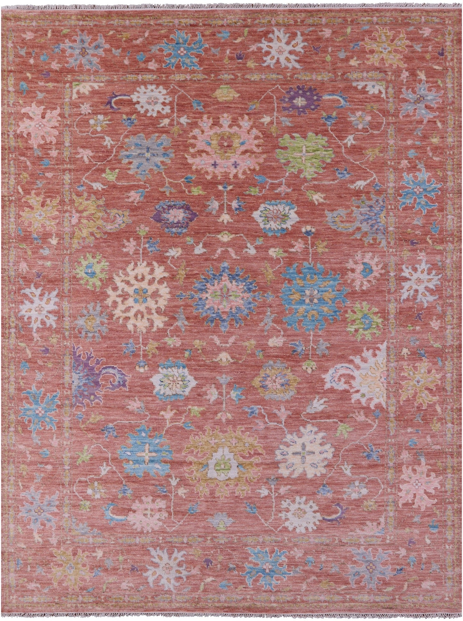 Turkish Oushak Hand Knotted Wool Rug - 9' 2" X 12' 3" - Golden Nile