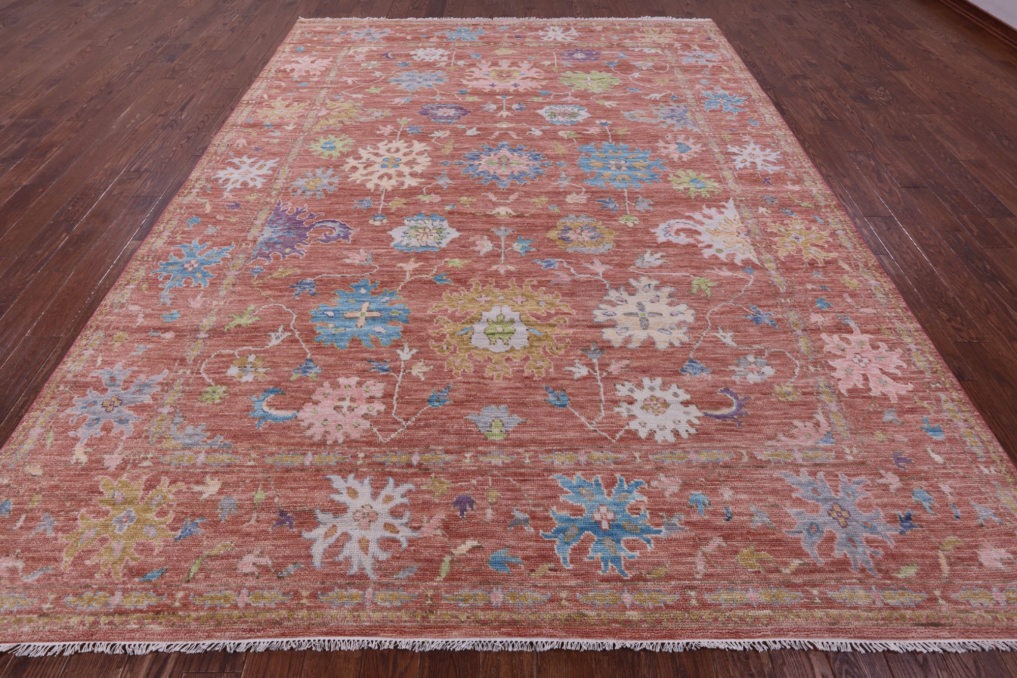 Turkish Oushak Hand Knotted Wool Rug - 9' 2" X 12' 3" - Golden Nile