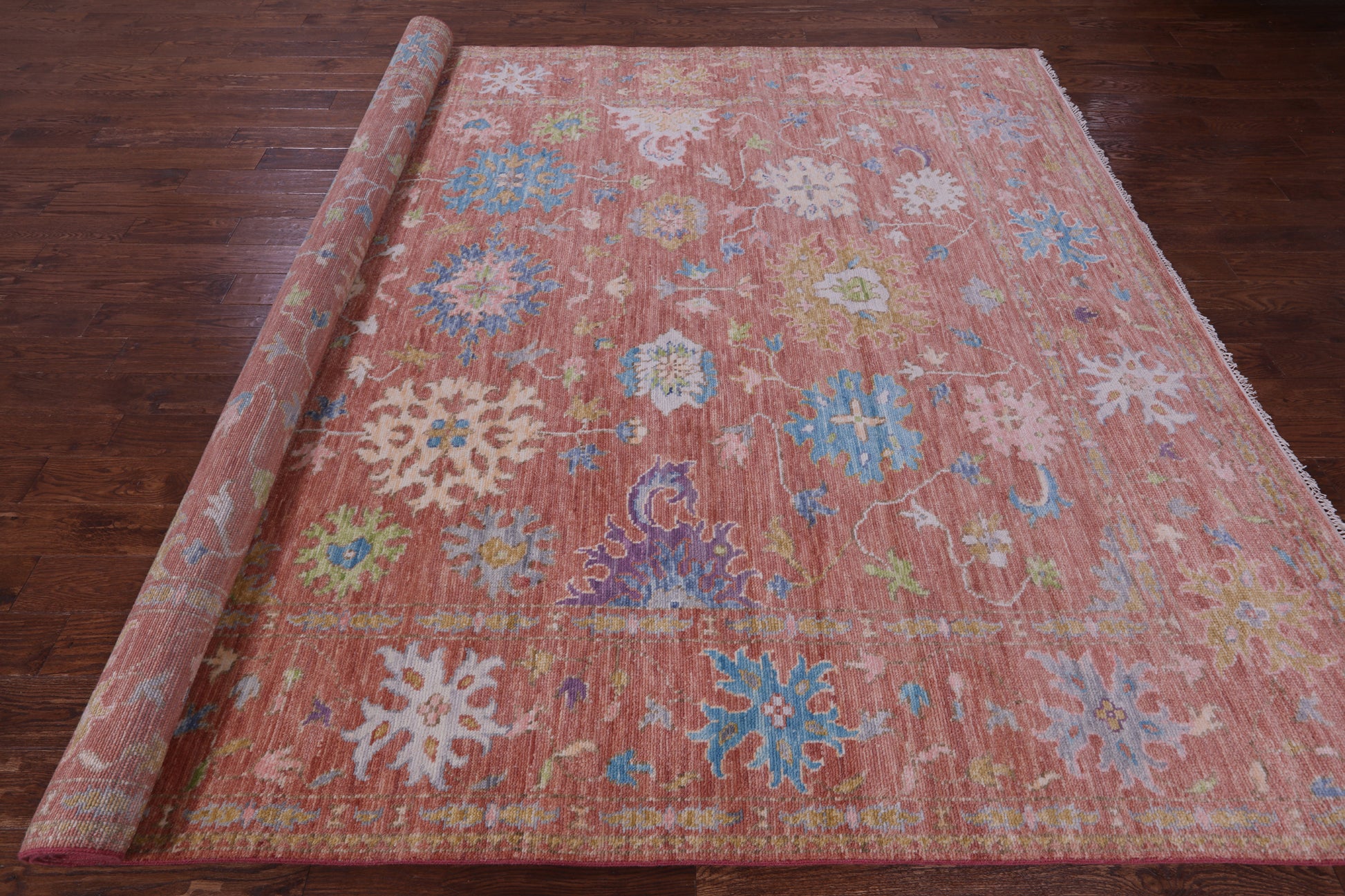 Turkish Oushak Hand Knotted Wool Rug - 9' 2" X 12' 3" - Golden Nile