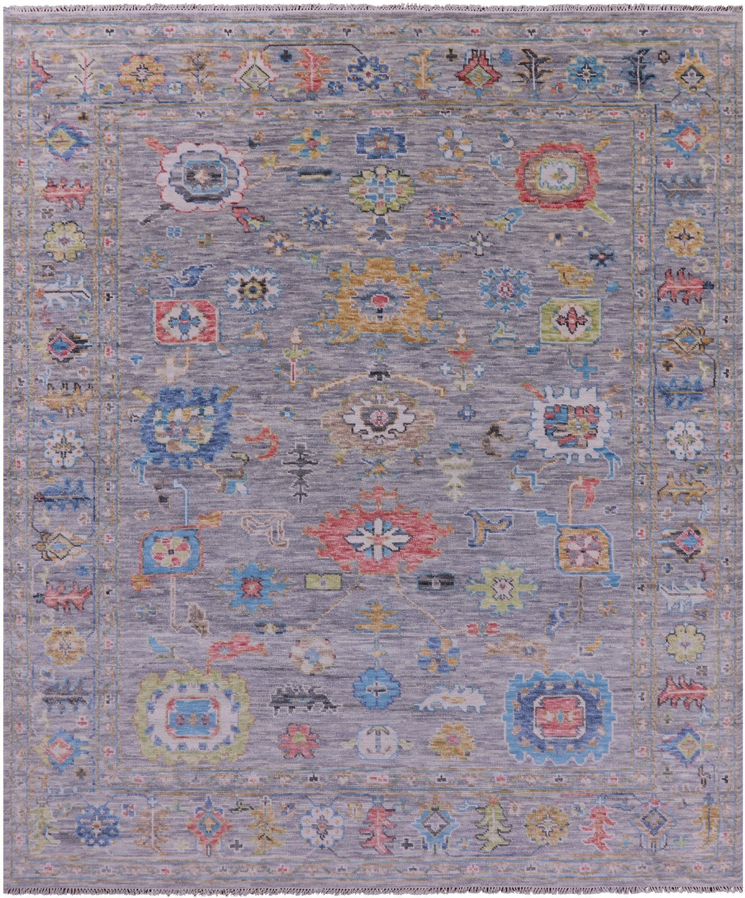 Grey Turkish Oushak Handmade Wool Rug - 8' 2" X 9' 9" - Golden Nile
