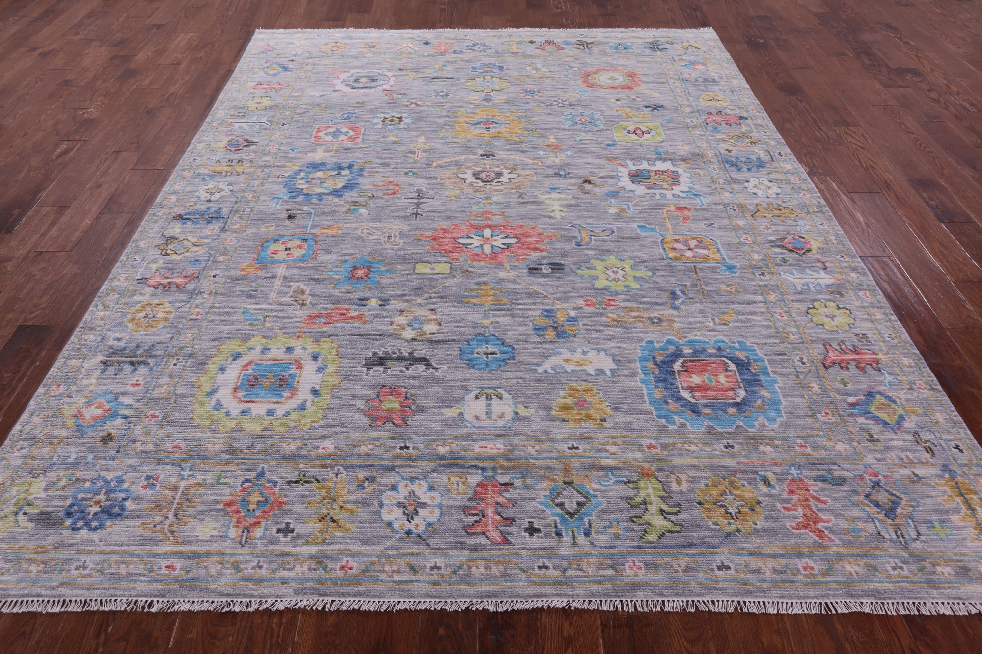 Grey Turkish Oushak Handmade Wool Rug - 8' 2" X 9' 9" - Golden Nile