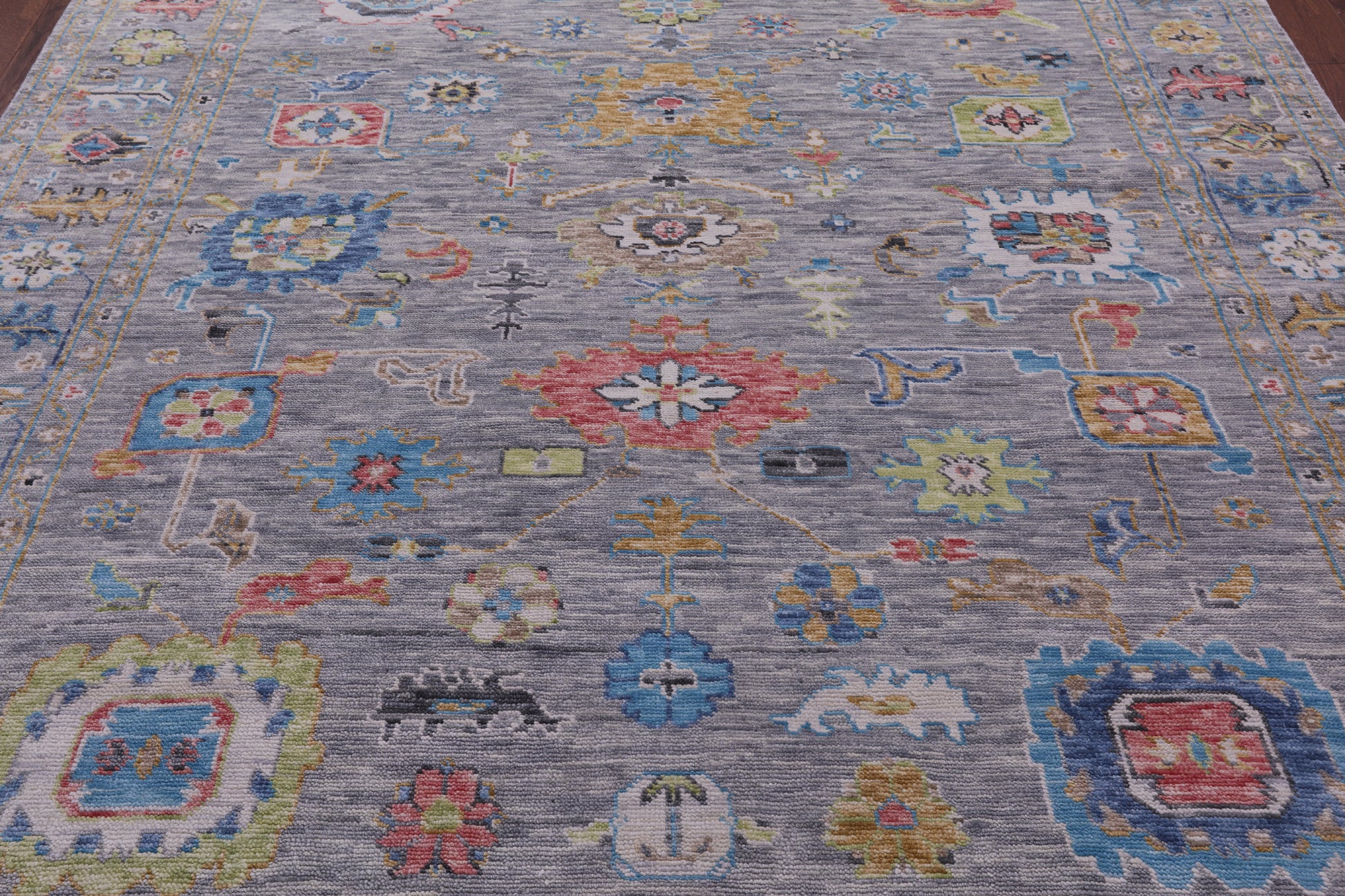 Grey Turkish Oushak Handmade Wool Rug - 8' 2" X 9' 9" - Golden Nile