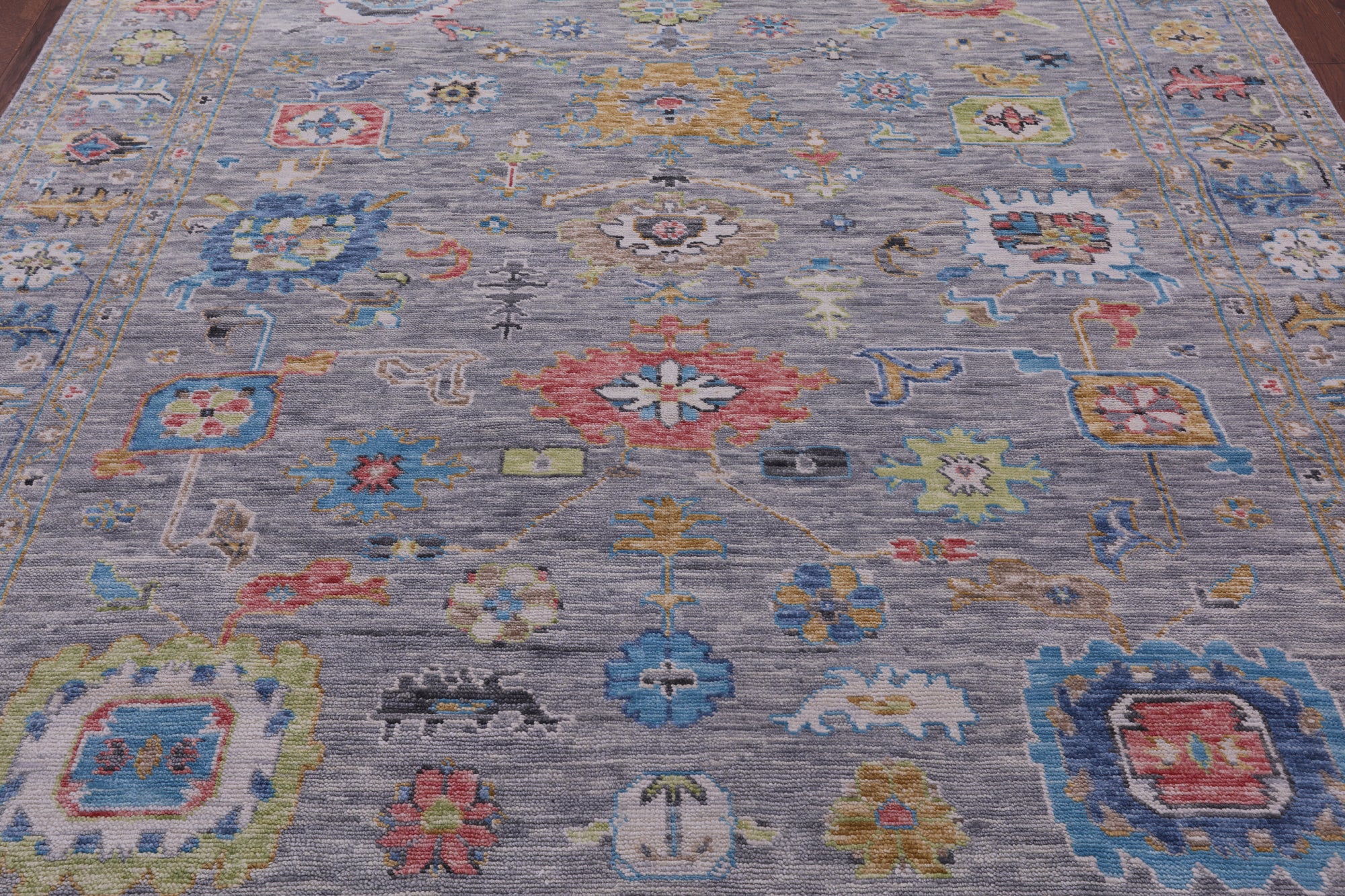 Grey Turkish Oushak Handmade Wool Rug - 8' 2" X 9' 9" - Golden Nile