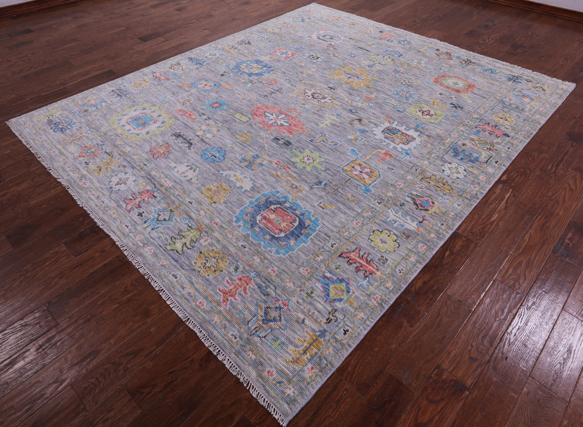 Grey Turkish Oushak Handmade Wool Rug - 8' 2" X 9' 9" - Golden Nile