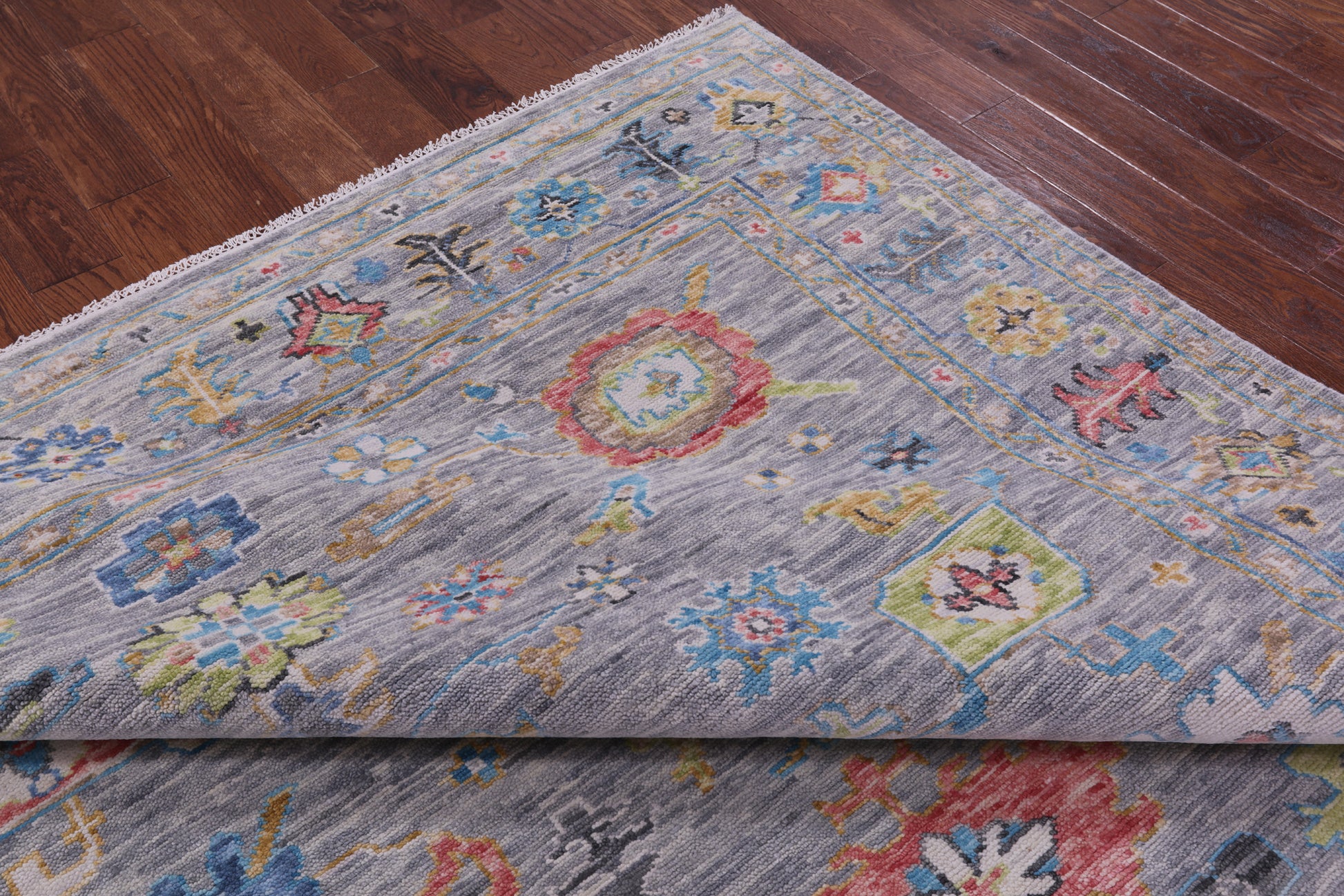 Grey Turkish Oushak Handmade Wool Rug - 8' 2" X 9' 9" - Golden Nile