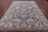 Grey Persian Tabriz Hand Knotted Wool Rug - 9' 1" X 11' 10" - Golden Nile
