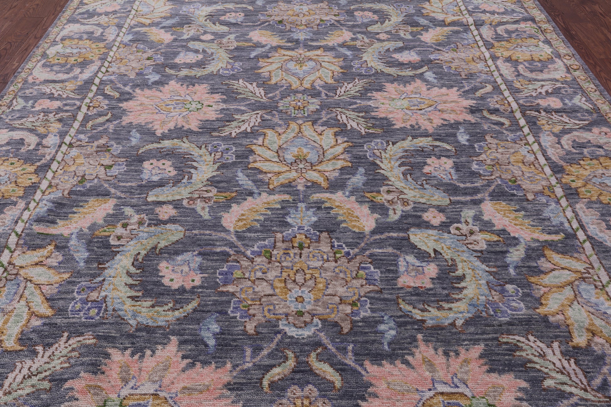 Grey Persian Tabriz Hand Knotted Wool Rug - 9' 1" X 11' 10" - Golden Nile