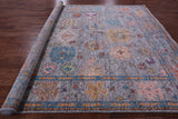 Grey Turkish Oushak Hand Knotted Wool Rug - 9' 2" X 12' 1" - Golden Nile