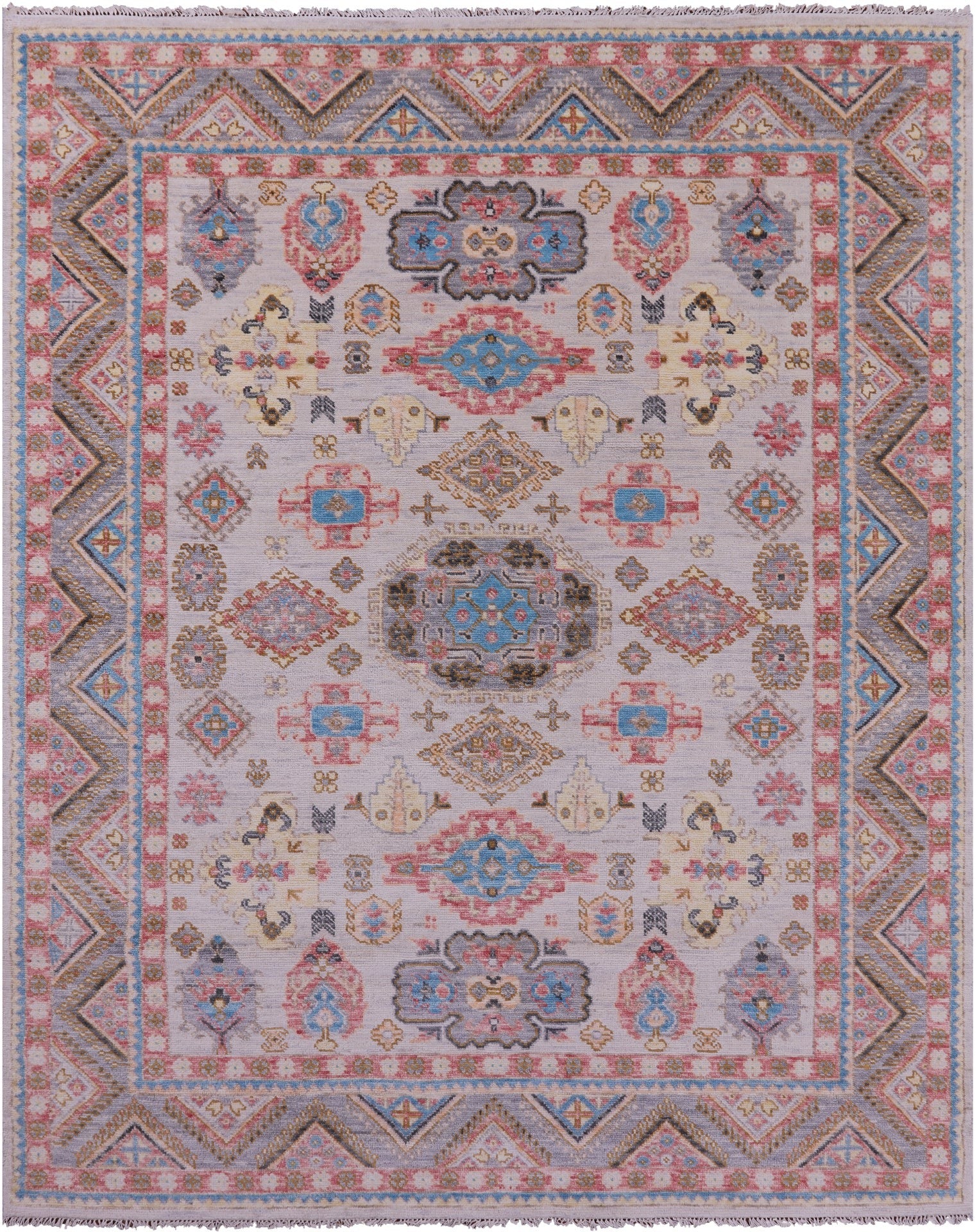 Ivory Turkish Oushak Hand Knotted Wool Rug - 8' 0" X 9' 10" - Golden Nile