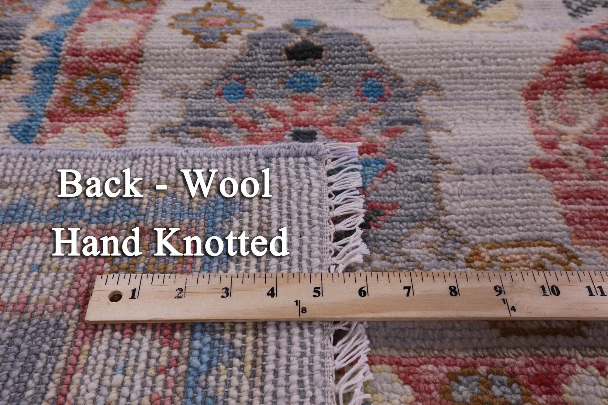Ivory Turkish Oushak Hand Knotted Wool Rug - 8' 0" X 9' 10" - Golden Nile