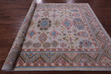 Ivory Turkish Oushak Hand Knotted Wool Rug - 8' 0" X 9' 10" - Golden Nile