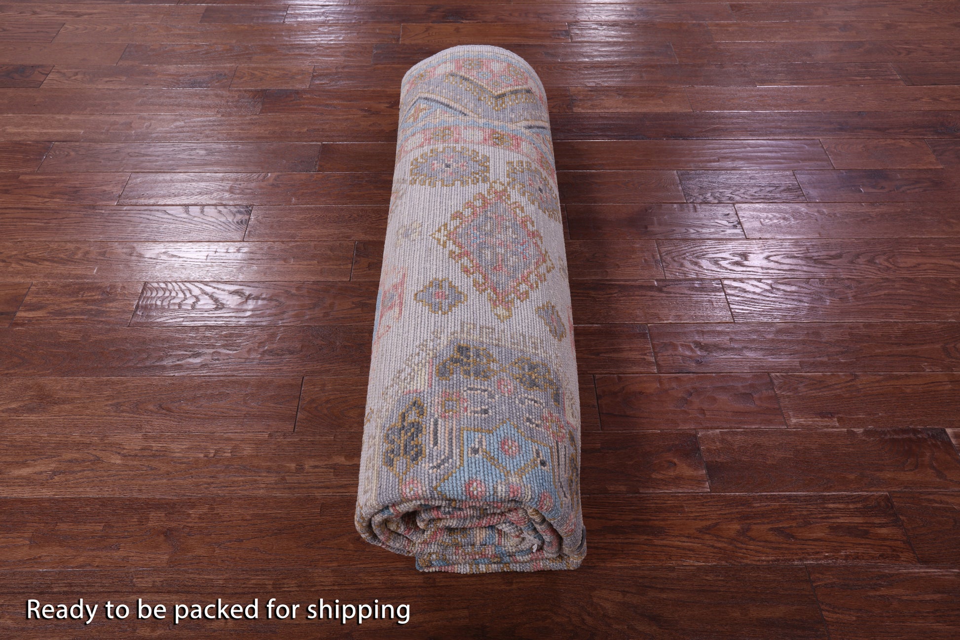 Ivory Turkish Oushak Hand Knotted Wool Rug - 8' 0" X 9' 10" - Golden Nile