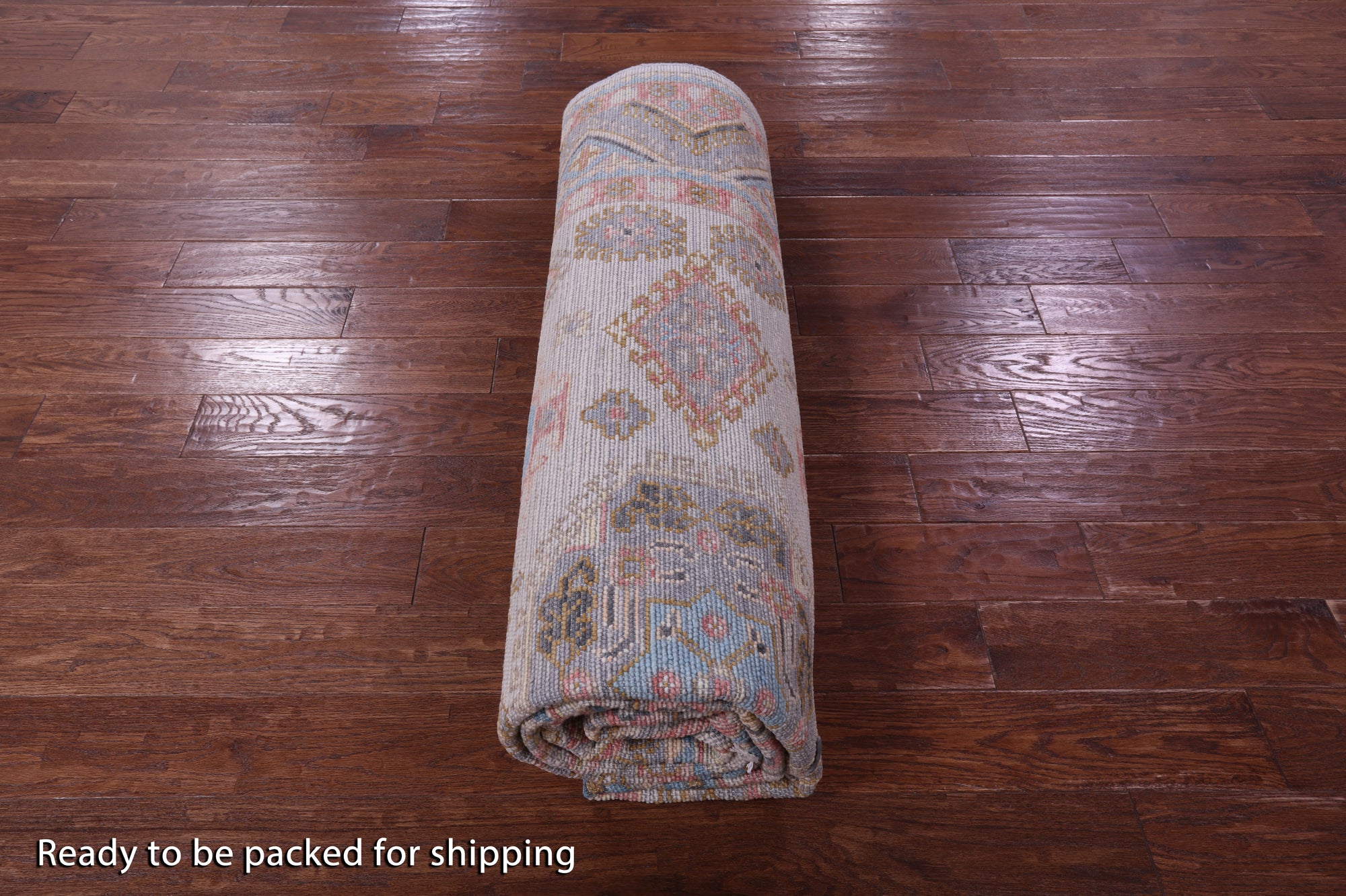 Ivory Turkish Oushak Hand Knotted Wool Rug - 8' 0" X 9' 10" - Golden Nile
