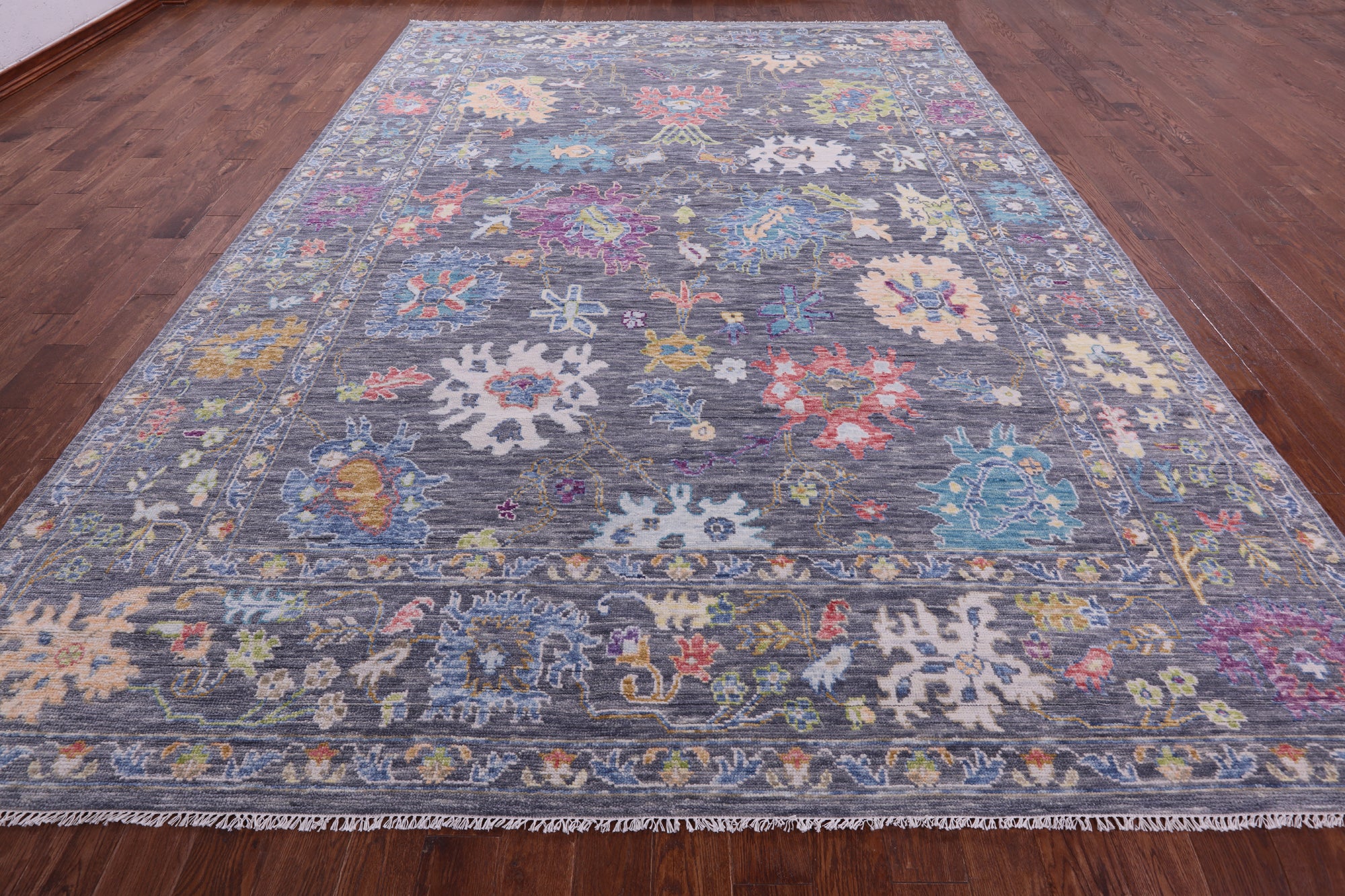 Grey Turkish Oushak Hand Knotted Wool Rug - 9' 11" X 14' 0" - Golden Nile