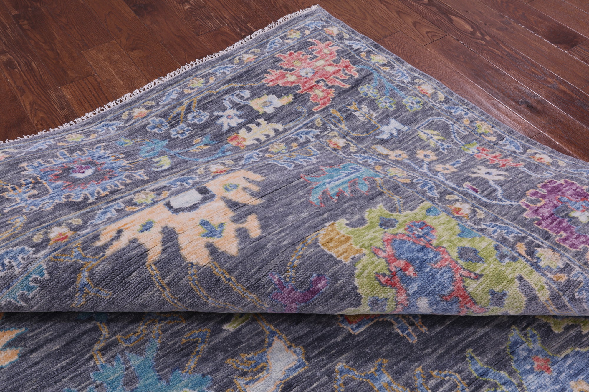Grey Turkish Oushak Hand Knotted Wool Rug - 9' 11" X 14' 0" - Golden Nile