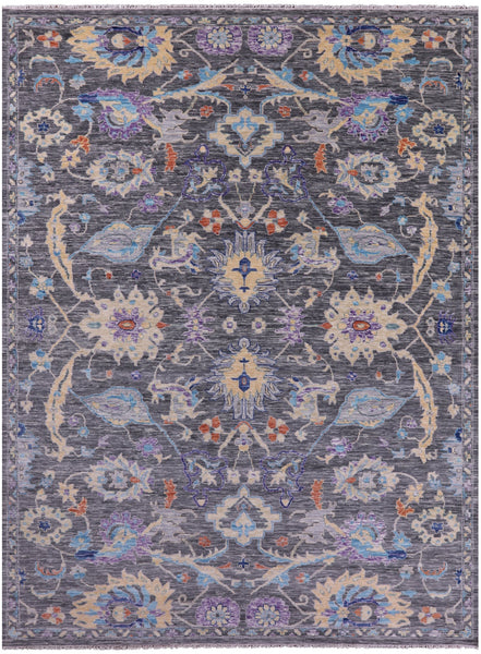 Grey Turkish Oushak Hand Knotted Wool Rug - 10' 1" X 13' 9" - Golden Nile