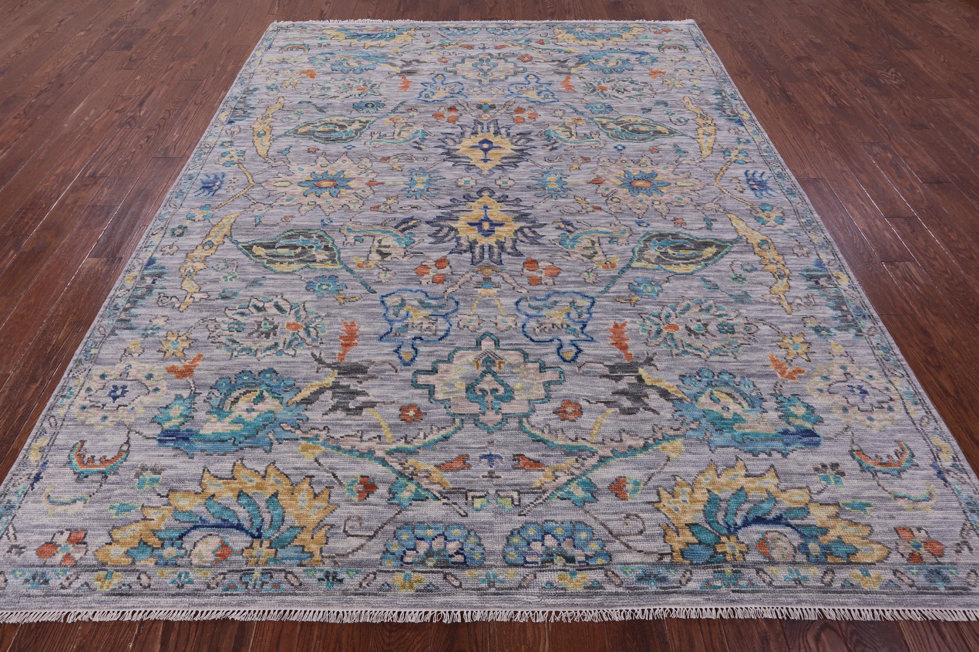 Grey Turkish Oushak Handmade Wool Rug - 8' 3" X 10' 4" - Golden Nile