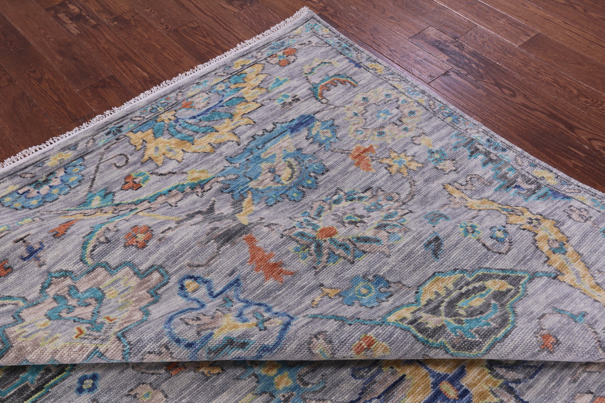 Grey Turkish Oushak Handmade Wool Rug - 8' 3" X 10' 4" - Golden Nile