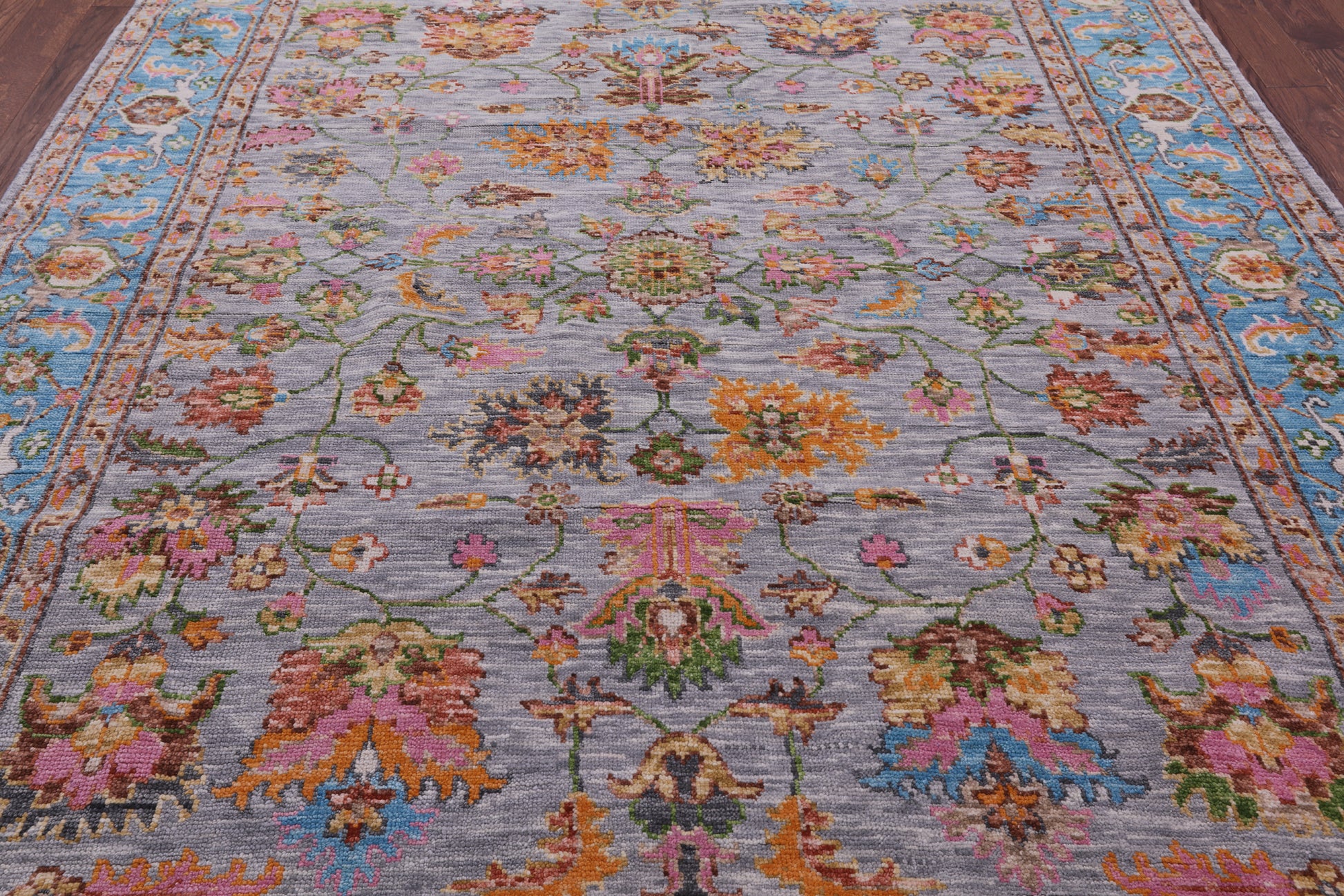 Grey Persian Fine Serapi Hand Knotted Wool Rug - 8' 0" X 10' 4" - Golden Nile
