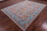 Grey Persian Fine Serapi Hand Knotted Wool Rug - 8' 0" X 10' 4" - Golden Nile