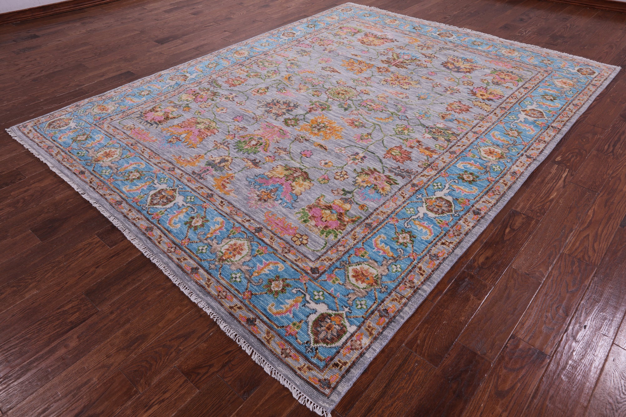 Grey Persian Fine Serapi Hand Knotted Wool Rug - 8' 0" X 10' 4" - Golden Nile