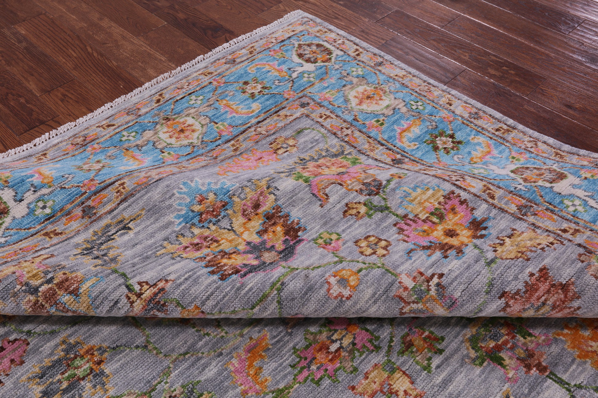 Grey Persian Fine Serapi Hand Knotted Wool Rug - 8' 0" X 10' 4" - Golden Nile