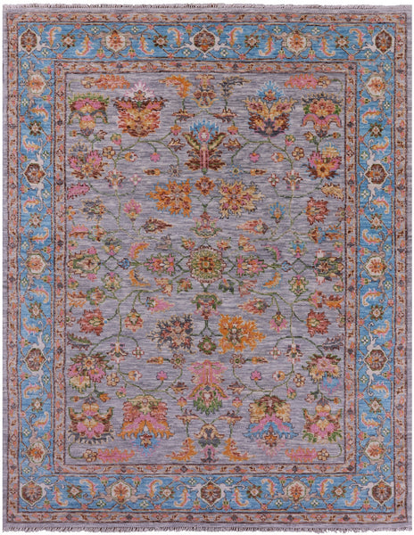 Grey Persian Fine Serapi Hand Knotted Wool Rug - 8' 0" X 10' 4" - Golden Nile