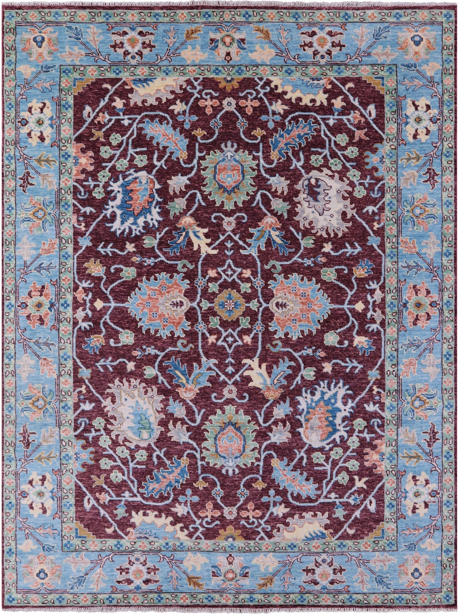 Turkish Oushak Hand Knotted Wool Rug - 9' 3" X 12' 2" - Golden Nile