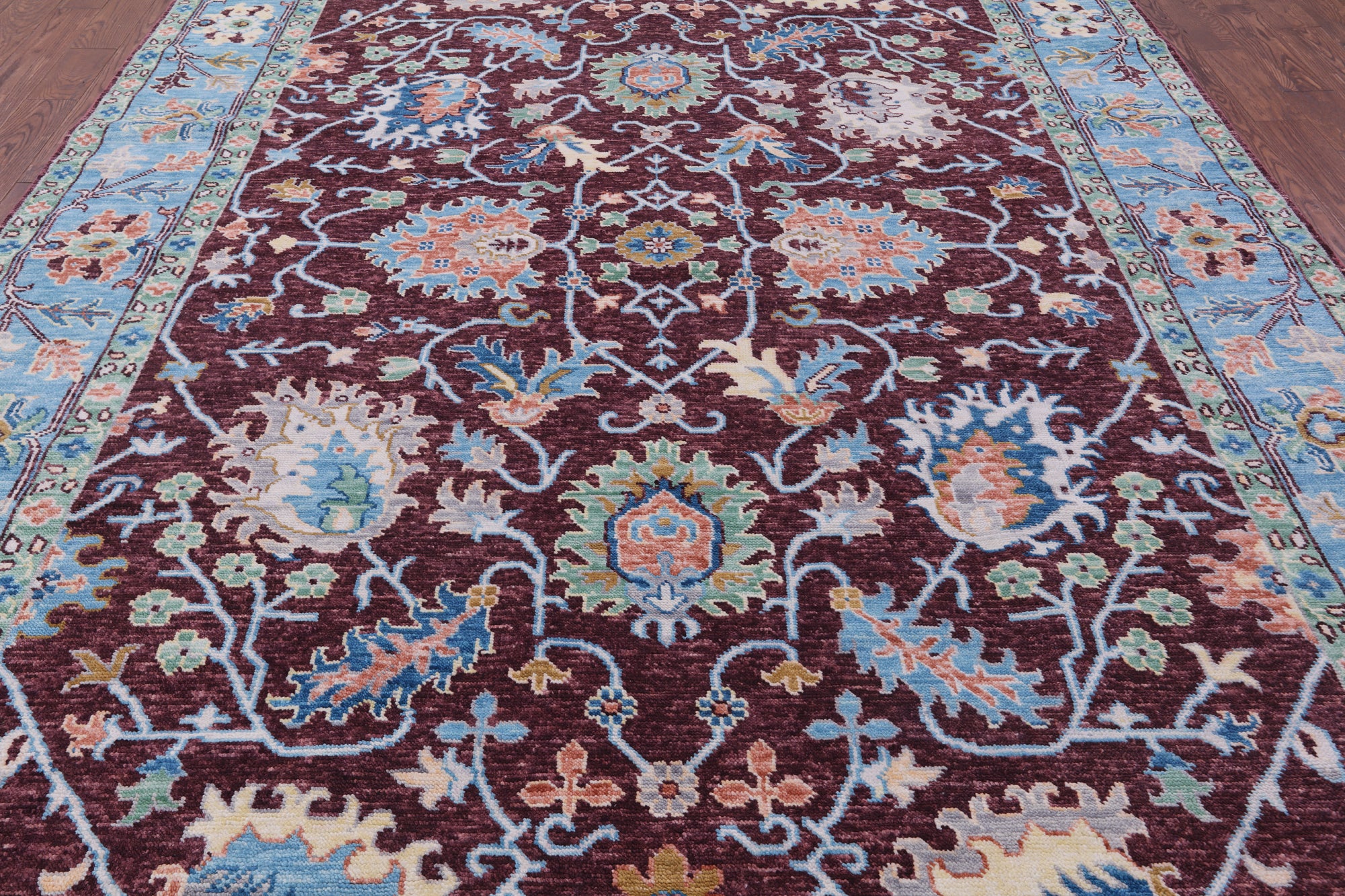 Turkish Oushak Hand Knotted Wool Rug - 9' 3" X 12' 2" - Golden Nile