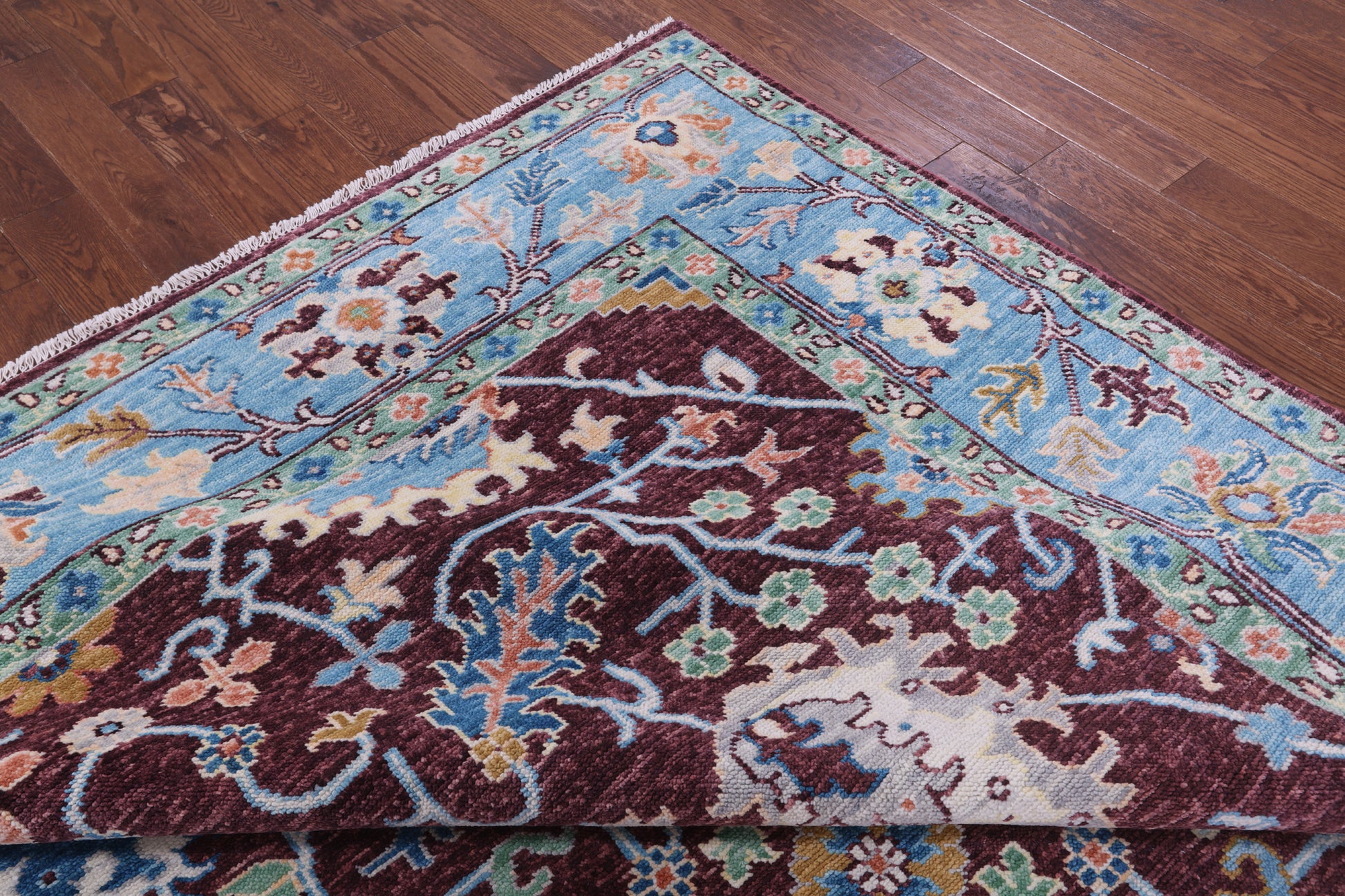 Turkish Oushak Hand Knotted Wool Rug - 9' 3" X 12' 2" - Golden Nile