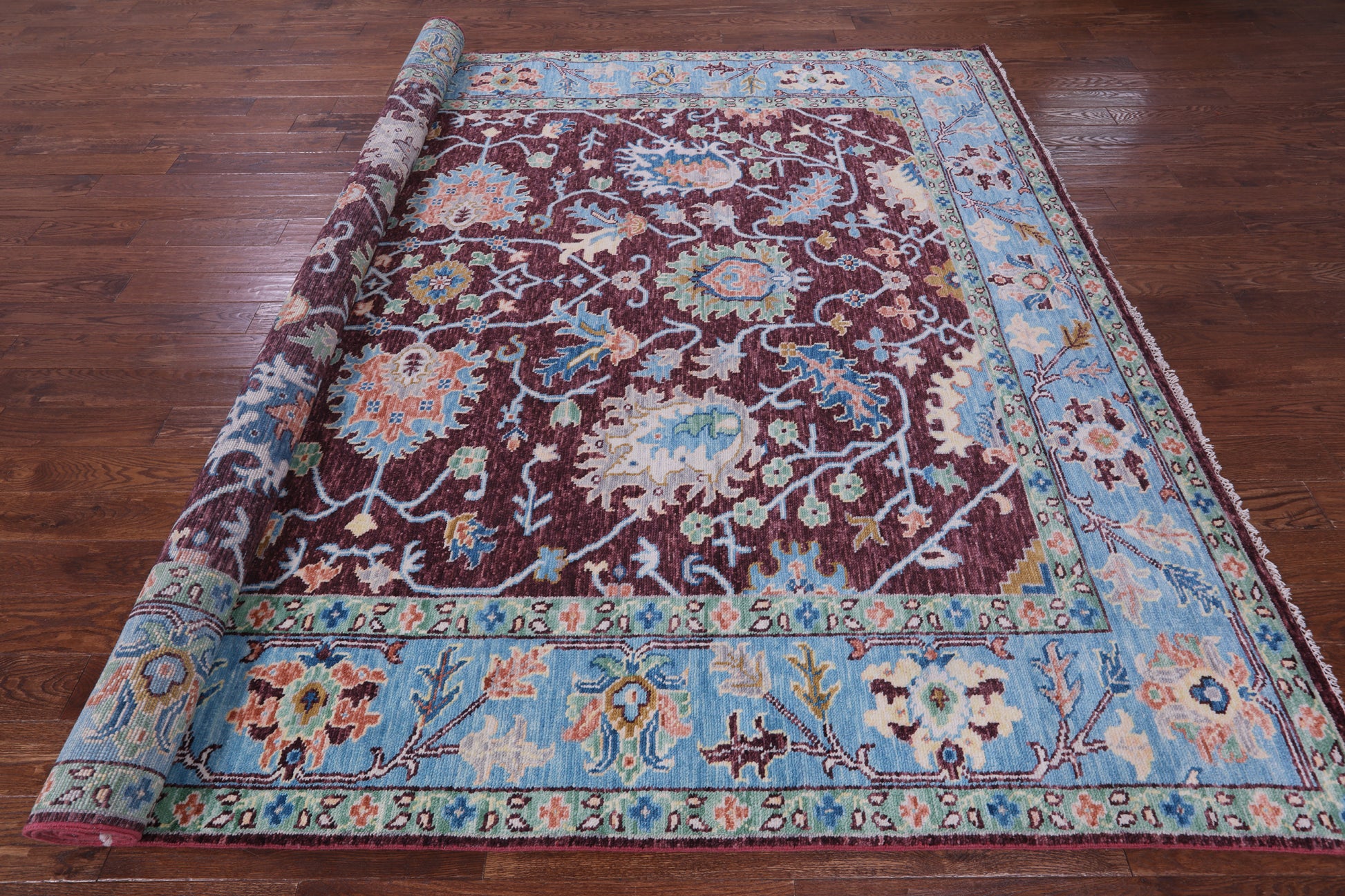 Turkish Oushak Hand Knotted Wool Rug - 9' 3" X 12' 2" - Golden Nile