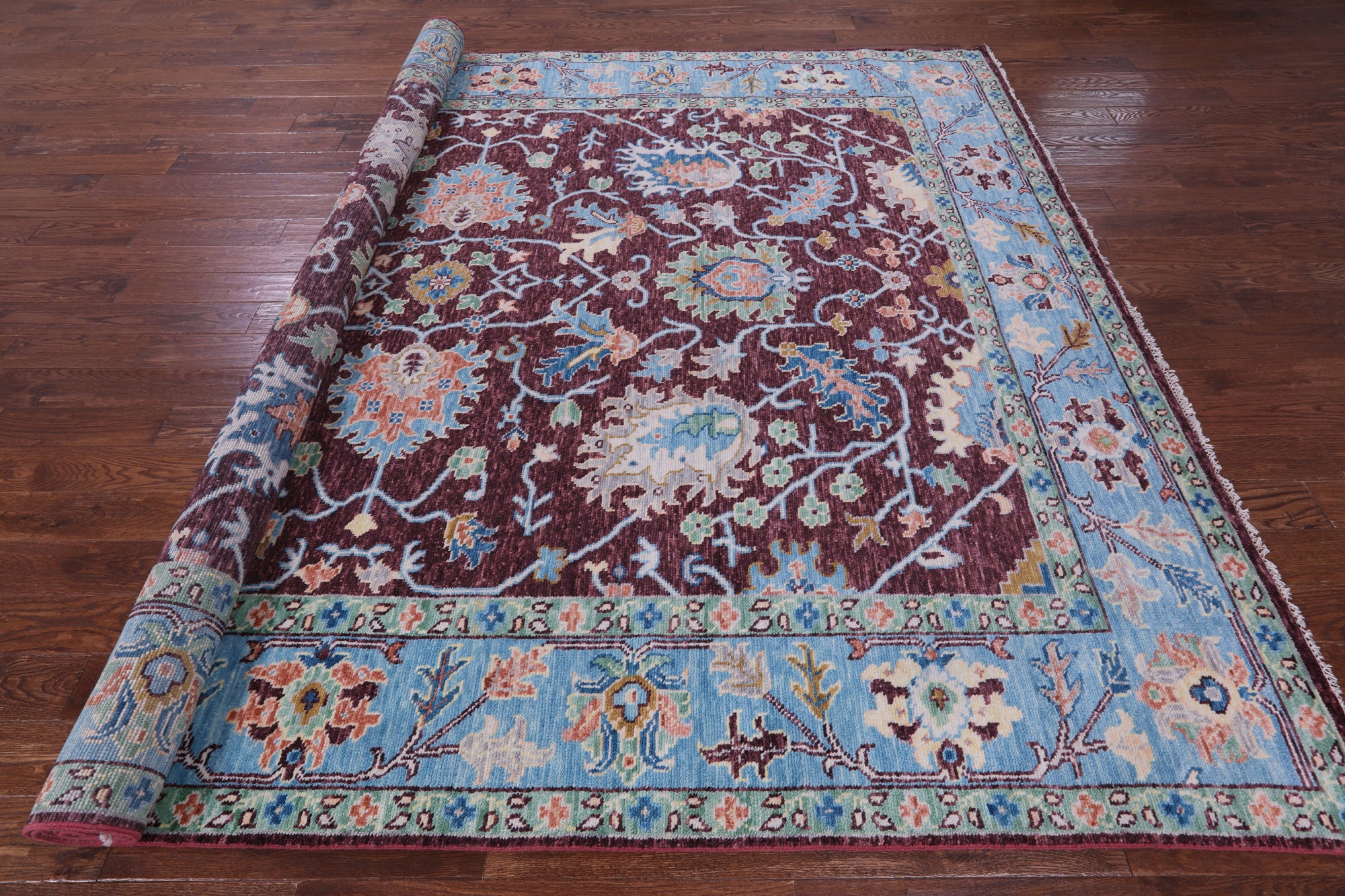 Turkish Oushak Hand Knotted Wool Rug - 9' 3" X 12' 2" - Golden Nile