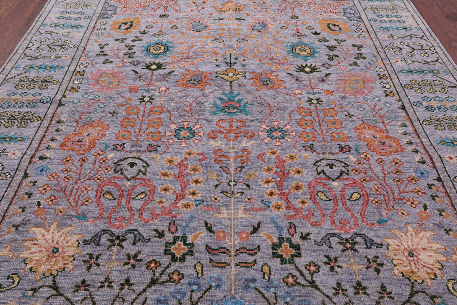Grey Turkish Oushak Hand Knotted Wool Rug - 8' 1" X 10' 1" - Golden Nile