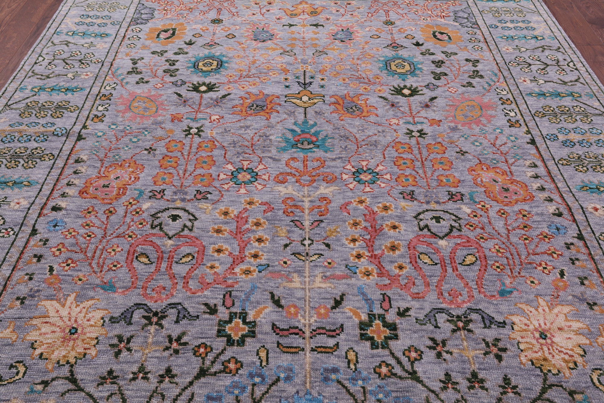 Grey Turkish Oushak Hand Knotted Wool Rug - 8' 1" X 10' 1" - Golden Nile