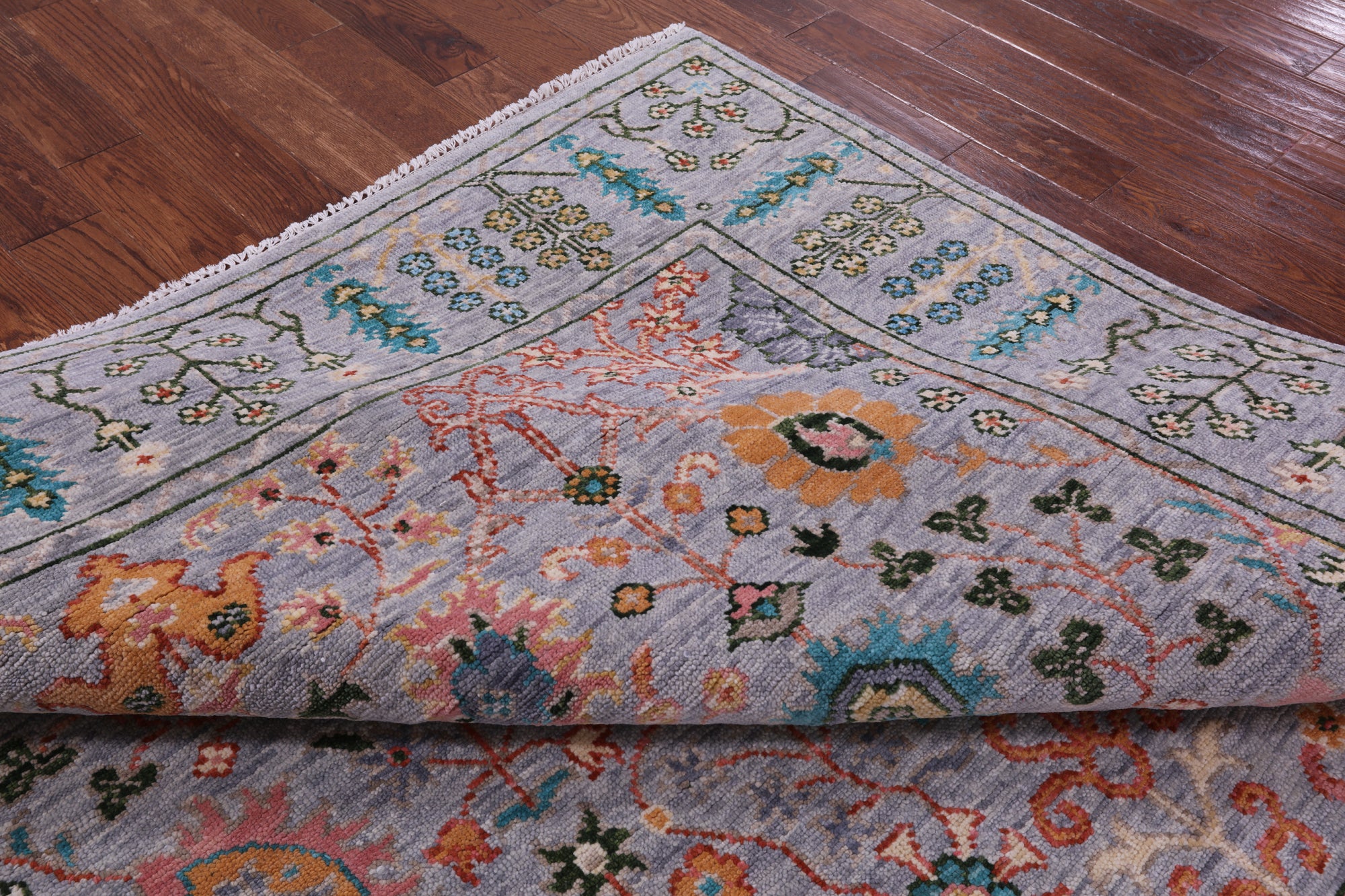 Grey Turkish Oushak Hand Knotted Wool Rug - 8' 1" X 10' 1" - Golden Nile