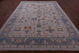 Grey Persian Fine Serapi Hand Knotted Wool Rug - 9' 2" X 11' 9" - Golden Nile