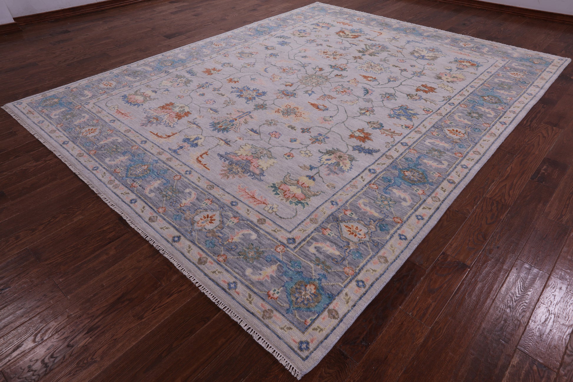 Grey Persian Fine Serapi Hand Knotted Wool Rug - 9' 2" X 11' 9" - Golden Nile