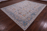 Grey Persian Fine Serapi Hand Knotted Wool Rug - 9' 2" X 11' 9" - Golden Nile